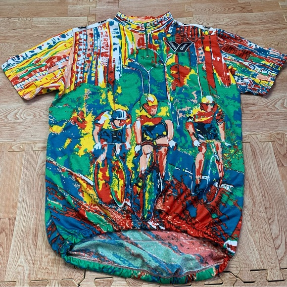 VTG Vittore Gianni Cycling Jersey Men’s Large Art/Painting 80s Biking Sportswear - Picture 8 of 10